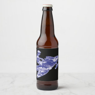 Camoflauge Snowmobiler Beer Bottle Label