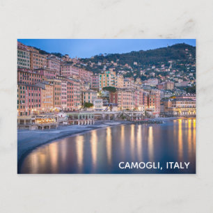Camogli Italy Italian Sunset Travel Photo Postcard