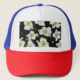 Camomile Flowers: Watercolor Illustration Pattern Trucker Hat