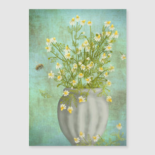 Camomiles and bee painting
