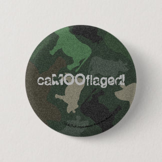 CaMOOflage Cow Collage in Green 6 Cm Round Badge