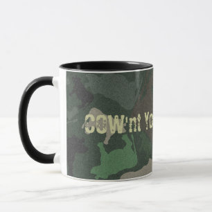 CaMOOflage Cow Collage in Green Mug