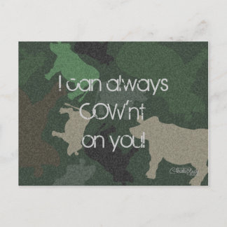 CaMOOflage Cow Collage in Green Postcard