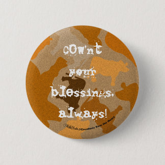 CaMOOflage Cow Collage in Orange 6 Cm Round Badge