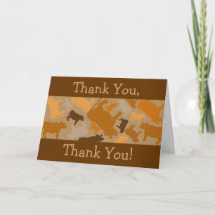 CaMOOflage Cow Collage in Orange Thank You Card