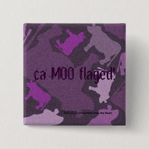 CaMOOflage Cow Collage in Purple 15 Cm Square Badge