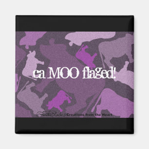 CaMOOflage Cow Collage in Purple Magnet