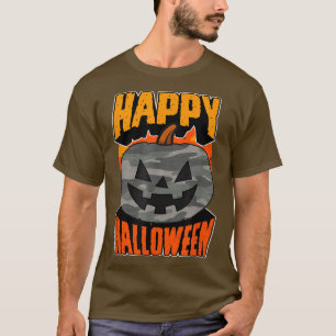 Camoue Camo Happy Halloween Party Jack O Lantern  T-Shirt