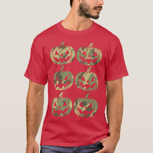 Camoue Camo Happy Halloween Pumpkin Jack O Lantern T-Shirt