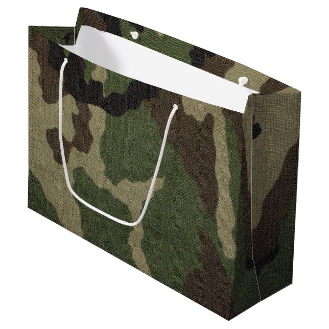 Camouflage 1 large gift bag (Front Angled)