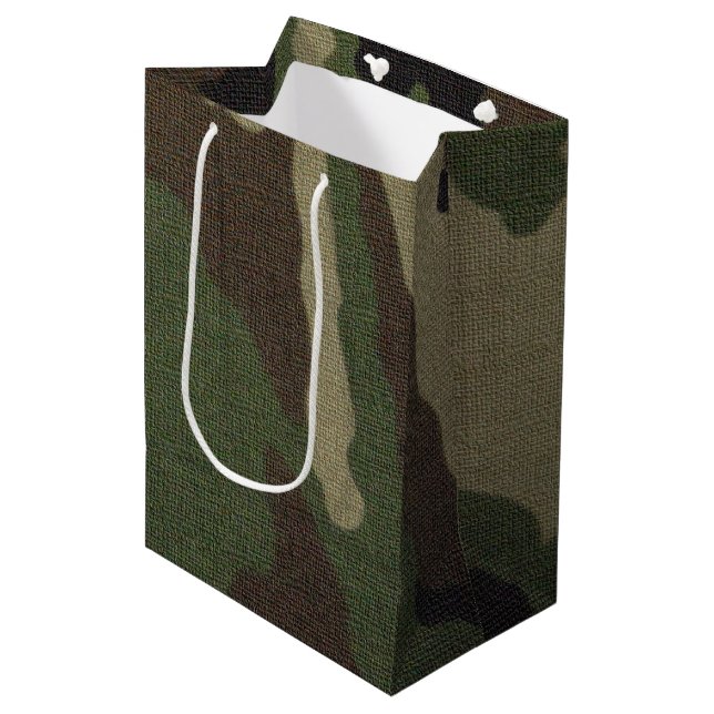 Camouflage 1 medium gift bag (Front Angled)
