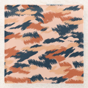 Camouflage Abstract: Vintage Seamless Wallpaper. Glass Coaster