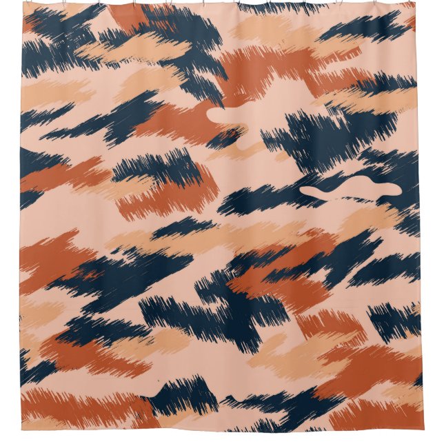 Camouflage Abstract: Vintage Seamless Wallpaper. Shower Curtain (Front)