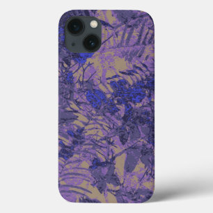 Camouflage against blue flower iPhone 13 case