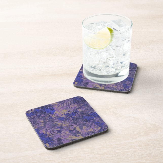 Camouflage against blue flower coaster (Right Side)