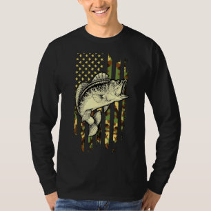 Camouflage American Flag Bass Fishing Camo Usa Fis T-Shirt