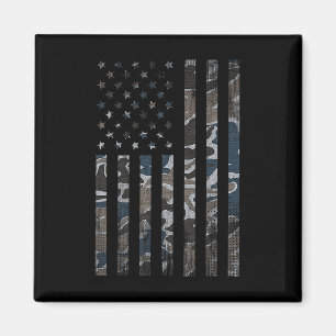 Camouflage American Flag Camo Military 4th Of July Magnet