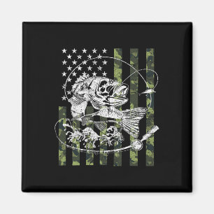 Camouflage American Flag Fishing Gifts For Men Wom Magnet