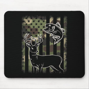 Camouflage American Flag Fishing Hunting Hunter De Mouse Pad