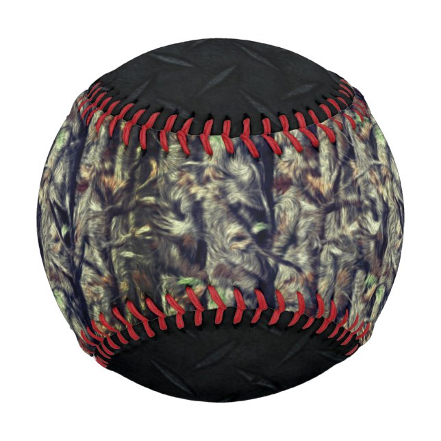 Camouflage and Black Diamond Plate Baseball (Front)