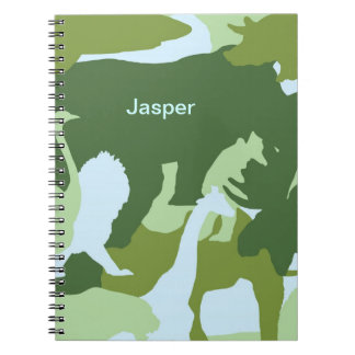 Camouflage animals draft block-system spiral notebook