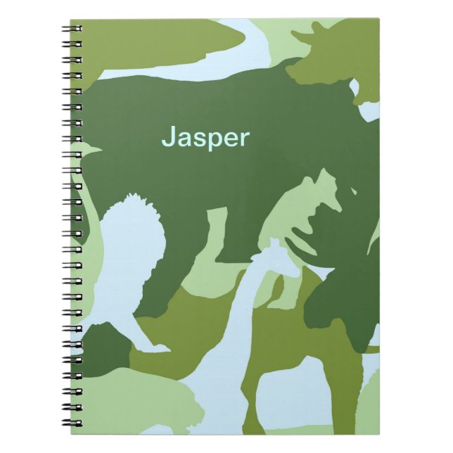 Camouflage animals draft block-system spiral notebook (Front)