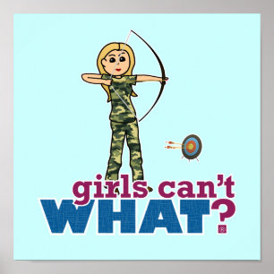 Camouflage Archery Girl - Blonde Poster