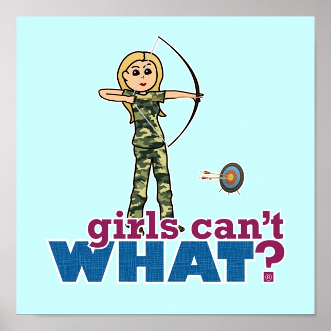 Camouflage Archery Girl - Blonde Poster (Front)