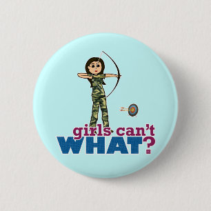 Camouflage Archery Girl - Light 6 Cm Round Badge
