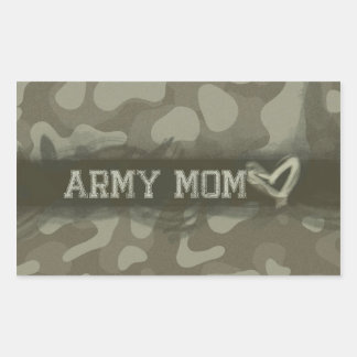 Camouflage Army Mum Heart of Love Rectangular Sticker