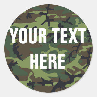 Camouflage Background for Custom Text Classic Round Sticker