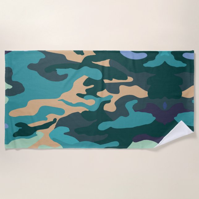 Camouflage  Beach Towel (Front)