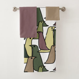Camouflage Birds  Bath Towel Set