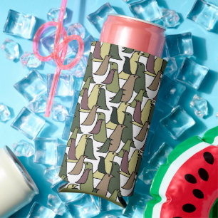 Camouflage Birds Seltzer Can Cooler