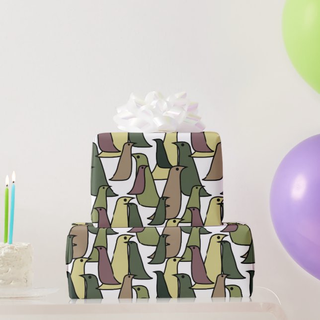 Camouflage Birds  Wrapping Paper (Party Gifts)