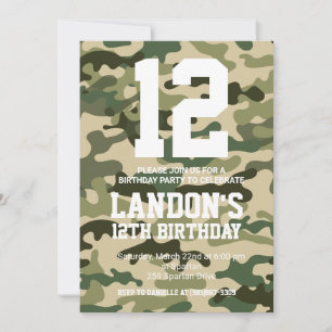 Camouflage Birthday Invite