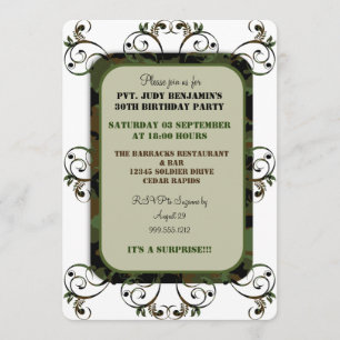 Camouflage Birthday Party Invitations