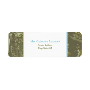 Camouflage & Blue Baby Shower Address Label