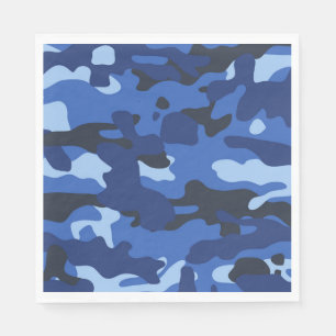 Camouflage Blue Camo Army Pattern Napkin