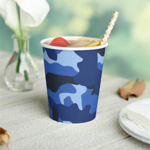 Camouflage Blue Camo Army Pattern Paper Cups