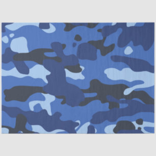 Camouflage Blue Camo Army Pattern Tissue Paper