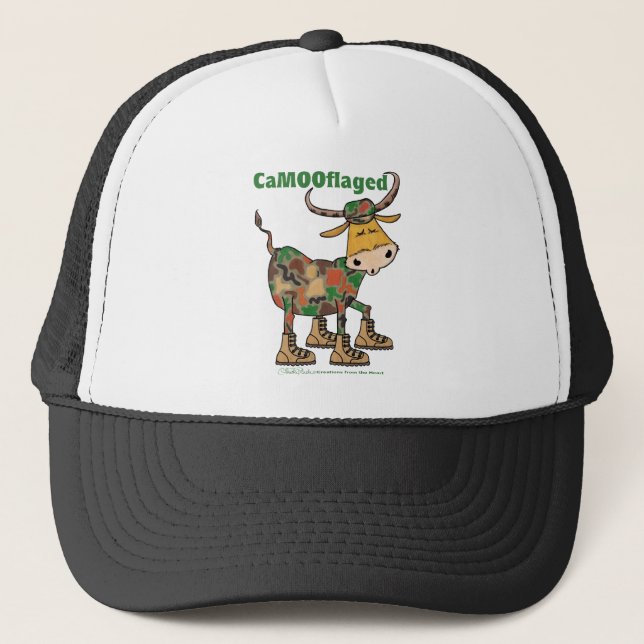 Camouflage Bull Trucker Hat (Front)