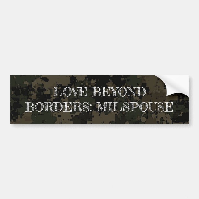 Camouflage Bumper Sticker with Encouraging Message (Front)
