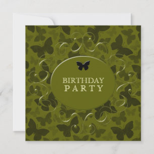 Camouflage Butterflies Invitation