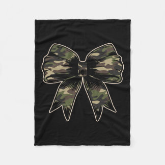 Camouflage Camo Bow Camo Coquette Bow Hunting Wome Fleece Blanket