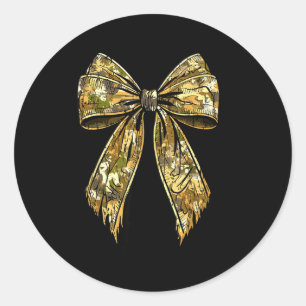 Camouflage Camo Bow Hunting Girl  Classic Round Sticker