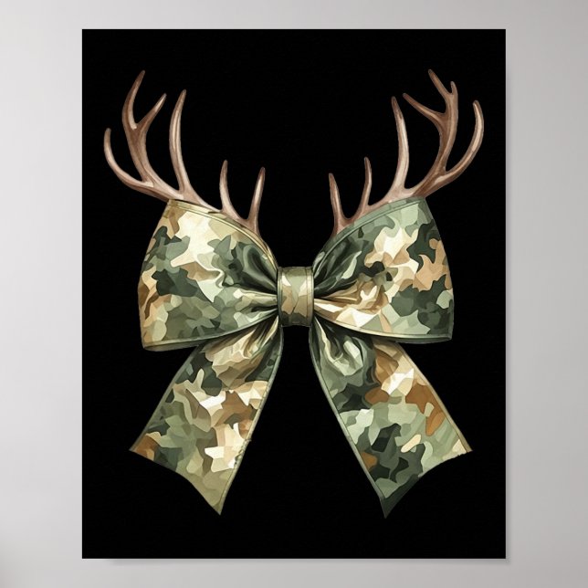 Camouflage Camo Coquette Bow Hunting Deer Hunter W Poster (Front)