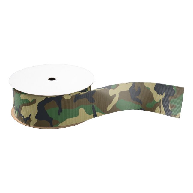 Camouflage Camo Fishing and Hunting Patterned Grosgrain Ribbon (Spool)