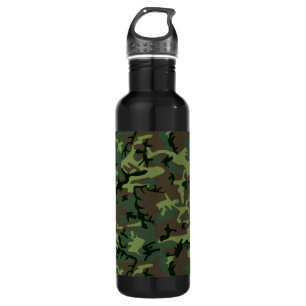 Camouflage Camo Green Brown Pattern 710 Ml Water Bottle