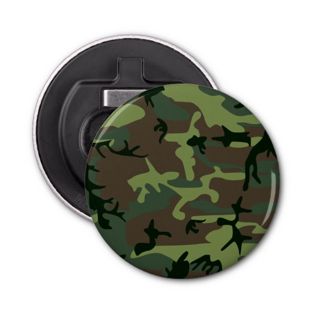 Camouflage Camo Green Brown Pattern Bottle Opener (Front)